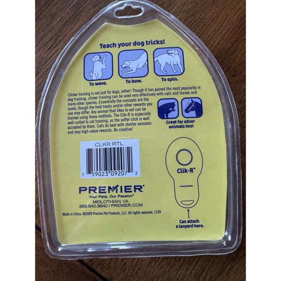 NEW Premier Clik-R Dog Training Clicker Purple/Green NEW Sealed Package - Picture 3 of 5